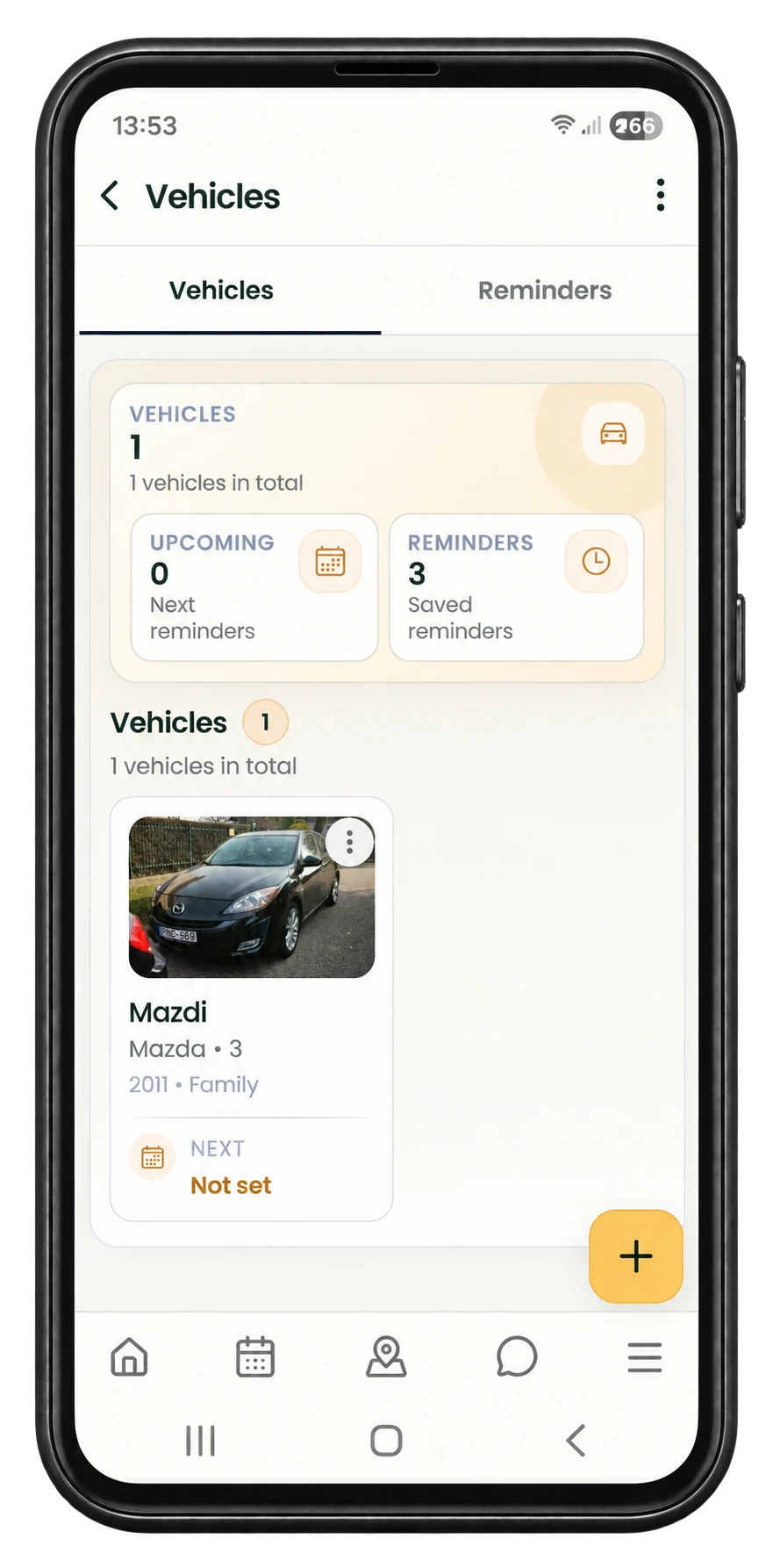 myLumita — vehicles and reminders